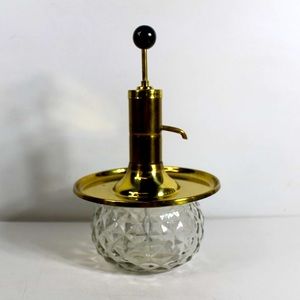 Vintage Shot Glass Liquor Dispenser Decanter with Metal Tray and Pump